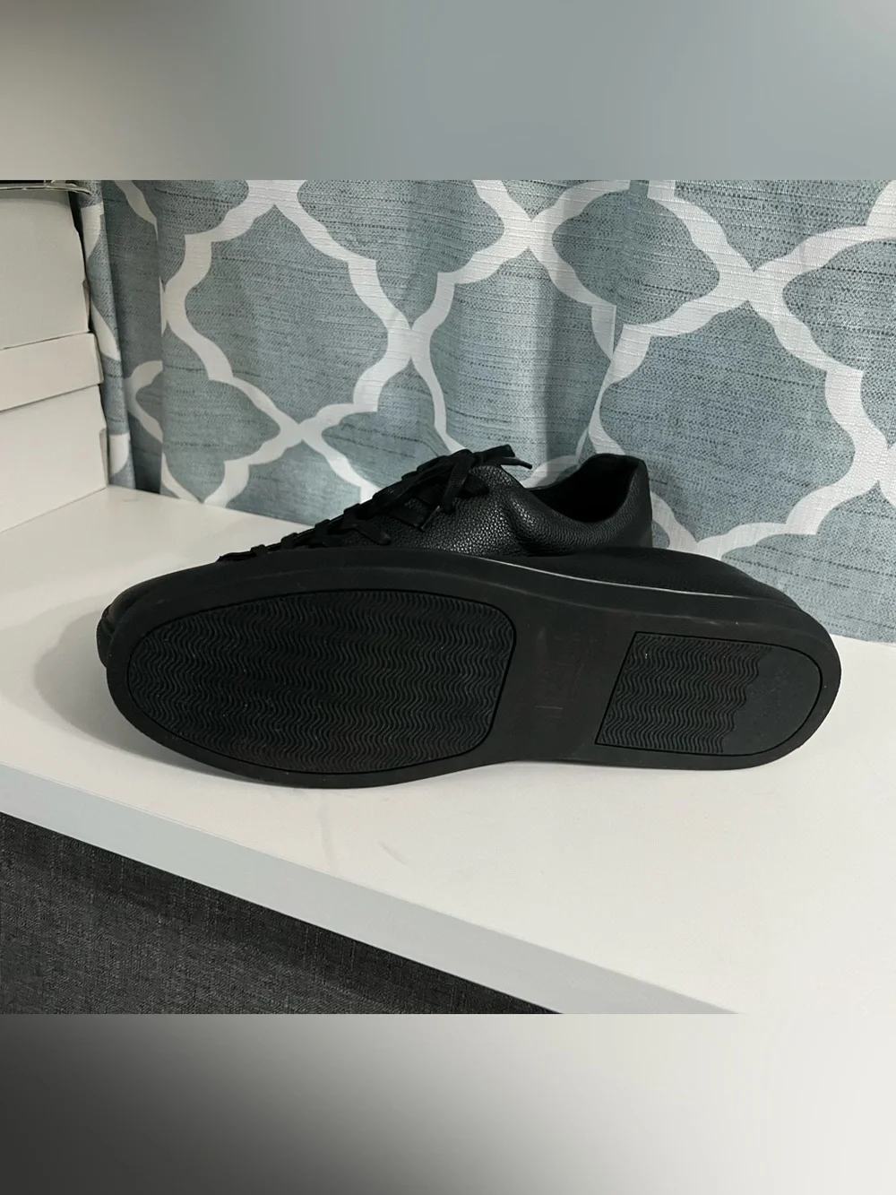 Unlisted Men's All-Black Leather Lace-Up Sneakers